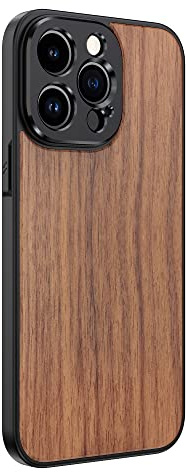 Étui d'objectif MOJOGEAR 17 mm pour iPhone 14 Pro Max – Filetage pour Objectif Macro, téléobjectif, Objectif anamorphique ou Adaptateur DOF – Étui Robuste – Bois véritable