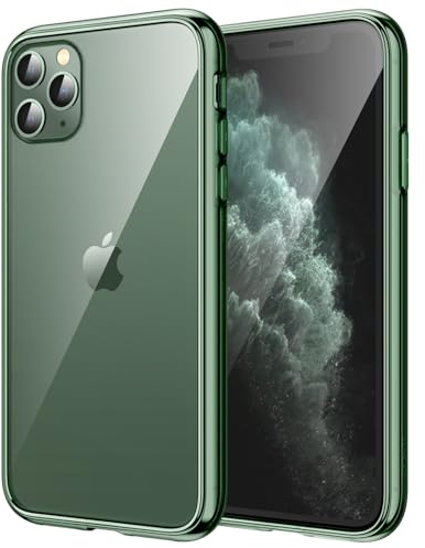 JETech Case for iPhone 11 Pro 5.8-Inch, Non-Yellowing Shockproof Phone Bumper Cover, Anti-Scratch Clear Back (Alpine Green)