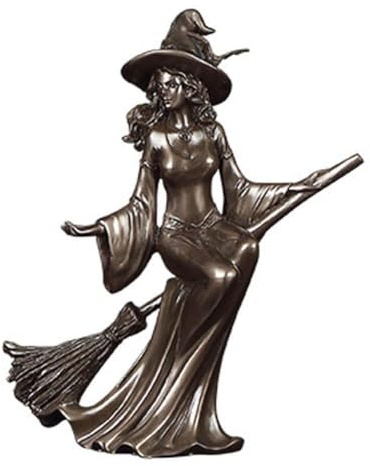 Estatua De Bruja De Escoba Voladora, Colección De Adornos De Escritorio, Figurita De Bruja Artesanal, Adornos para Decoración De Modelo De Mesa De Oficina En Casa