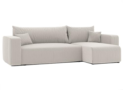 GREKPOL Sofa mit Schlaffunktion 145x248 Sofa 3 Sitzer - Ecksofa mit Schlaffunktion und Bettkasten - Schlafsofa mit Bettkasten - Wohnzimmer Couch