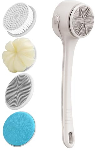 Limpiador eléctrico de baño, cepillo de limpieza corporal inalámbrico, limpiador giratorio automático impermeable para ducha, hombres, limpieza de baño de cuerpo completo, spa, piel y mujeres