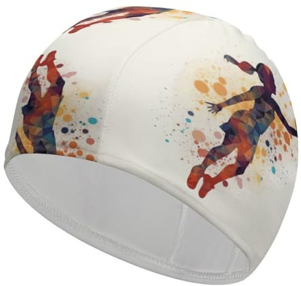 Cuffia da nuoto rossa per camioncino da trasporto per donne e uomini, cuffie da bagno impermeabili, mantengono i capelli asciutti, elastiche, cuffie da nuoto per adulti, comode cuffie da nuoto per cap