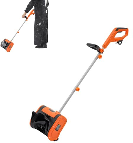 Spazzaneve elettrico, potenza motore 1800 W, larghezza 32 cm, altezza 16 cm, distanza di espulsione 8 m, 5,61 kg leggero e molto maneggevole, interruttore di sicurezza (arancione)