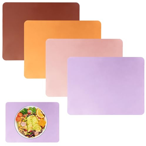 4 Piezas Grande Tapete de Silicona 40x30cm, Antiadherente Antideslizante Resistente al Calor Alfombrilla de Silicona, Mantel Individual Lavable, Tapete de para Hornear para Cocina Manualidades