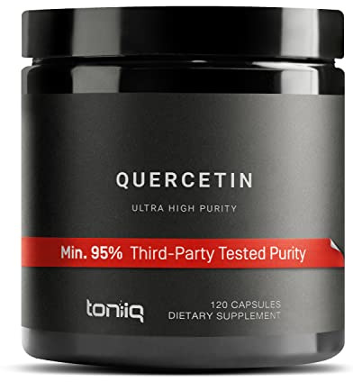 Toniiq Ultra High Purity Quercetin Capsules - 95%+ Highly Purified and Bioavailable - 1000mg Per Serving - 120 Capsules Quercetin Supplement