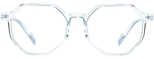 ATTCL Ronde lunettes Anti Lumière Bleue Homme Femme anti-fatigue oculaire lunette Gaming d'Ordinateur BL6688 Transparent+Blue