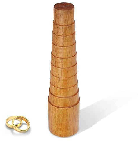 Mandril de Pulsera de Madera, Brazalete de Paso de Madera Mandril Sizer Brazalete Medidor de Tamaño Varilla Herramienta de Reparación de Deformación de Joyería para Brazalete de Reparación