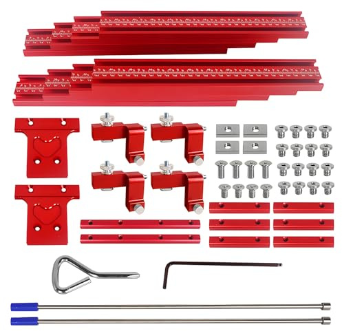 CDIYTOOL Führungsschienen-Verbindungsset, Holzbearbeitung, Parallelführungsschienensystem, 1397 mm, T-Spur, Graviermaschine, Schlitz, Parallelgleitschiene, Kreissägen-Set für elektrische Kreissäge