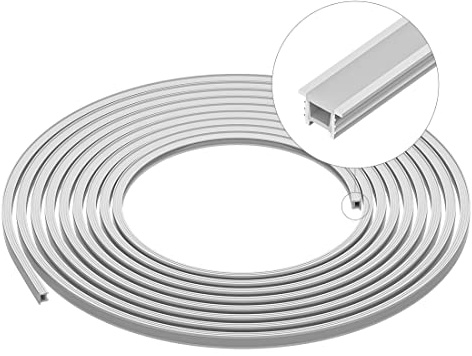 SEZO Perfil LED de Silicona T1212 3M LED Neón Sin Manchas para Tiras de LED Flexibles de 5-7mm IP67 Resistente al Agua 12x12mm Iluminación de 120° (sin Tira LED)