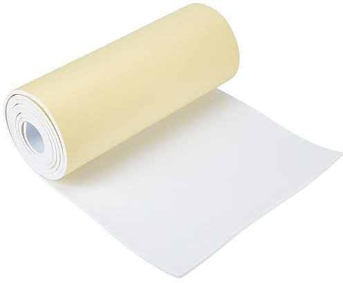 BENECREAT Rotolo di Suma Eva Autoadesiva Bianca 2mx30.5cm, Fogli di Suma Adesiva per Tappezzeria Spessa 5 mm per Lavori di Scrapbooking, Modello Cosplay, Mobili Cuscino, Riempimento Spazi Vuoti
