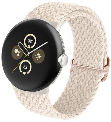 SimpleThings Geflochtene Armbänder für Google Pixel Watch 3 4(41mm)/2/1 Armband, Verstellbare Atmungsaktive Sportschlaufe Nylon für Pixel Watch Armband Herren Damen