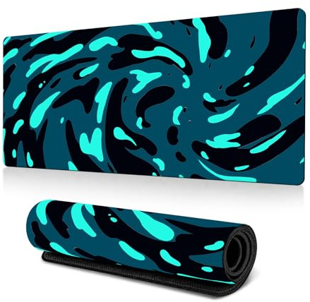 Hixingo Large Mouse Mat, Simple Fluid Gaming Mouse Pad, Mouse Pad, Mousepad with Stitched Edges, Non-Slip Rubber Base Mouse Pads for Office & Home (Dark Green,1000x500x3mm)