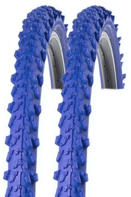 2X Fahrradreifen Set 24 Zoll MTB Reifen K-829 blau 24 x 1.95 50-507