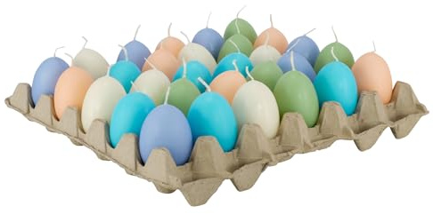 Hochwertige Eikerzen/Ostereier Kerzen - Bunter Mix - Eierkerzen Ostern - Dekoration (Farbmix (4), Höhe: 6 cm (30 Stück))