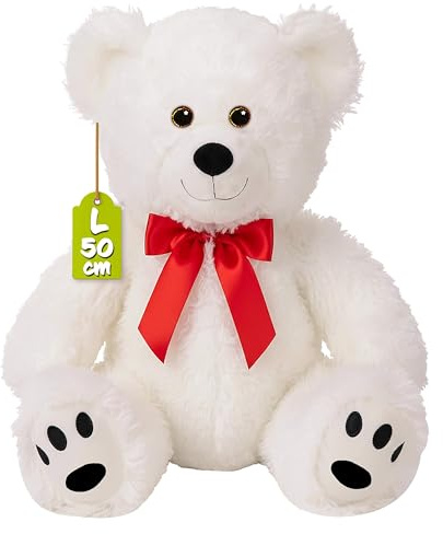 monzana® Teddybär L - XXXL 50-175cm Weiches Fell Schleife Tatzendruck Geschenk Plüschtier Kuscheltier Stofftier Riesen Teddy Bär