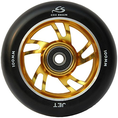 Cox Swain 2 STK. High End 100mm Stunt Scooter Rollen Alu Core - ABEC 11 Lager, Colour: Splash (Black/Gold), Size: 100mm