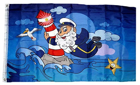 Fahne/Flagge Seemann Leuchtturm 90 x 150 cm