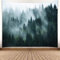 YISURE - Arazzo da Parete Foresta da Appendere alla Parete di casa, della Camera da Letto o del Soggiorno. Design: Alberi Verdi, Foresta, Foresta nebbiosa, Natura, Larghezza 150cm x Altezza 130cm