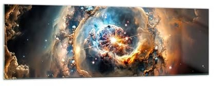 Quadro su Vetro 160x50cm Stampe da Parete in Vetro Universo Cosmo Galassia Grandi XXL Decorazione Murale Camera da Letto Cucina 1 pezzo Quadri Moderni Soggiorno Immagini Wall Art GAB160x50-5808
