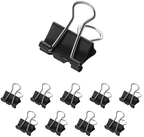 Westcott E-10710 00 Foldback Clips 15 mm Black Pack of 12 Metal Clips for Documents Sturdy and Reusable Paper Clips 15 mm Clamps for Office and Home