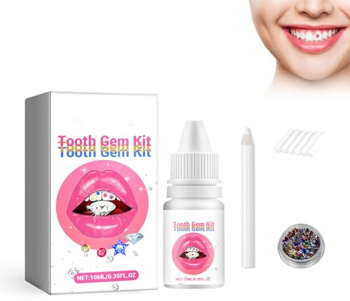 Eazerom 02 Kit Dentaire,Kit De Gemmes De Bijoux Dentaires avec Colle,Strass Dentaire Kit,Gemmes Bijoux Dents, Kit de Gemmes de Dents Bricolage, Kit Bijou Dent Bricolage pour L'ornement Réfléchissant