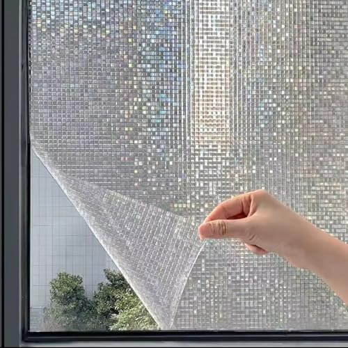 Avoid Vinilo Cristal Efecto Mosaico con Efecto Arcoíris Solar – Vinilo Ventana con Privacidad y Protección UV – Lámina para Ventanas sin Taladrar – Incluye Espátula, Cúter y Pulverizador (90x300 cm)