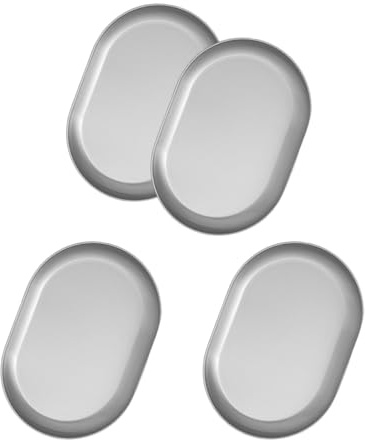 Piatti ovali in metallo in acciaio inox 304, per servire e servire poco profondi, adatti per casa e ristorante, set da 4