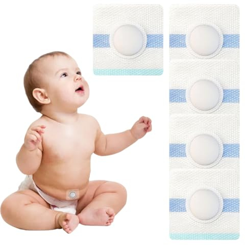 GXGM 5 Pezzi Cerotto per Ernia Ombelicale Neonato | Cerotto Ombelicale Protettivo per Bambini | Cerotto Ombelico Baby | Nastro Ombelicale PU Bianco, Morbido e Traspirante