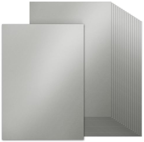 60 hojas de cartulina nacarada plateada A4 de doble cara, 200 g/m², papel plateado brillante para hacer tarjetas, álbumes de recortes, invitaciones y tarjetas de felicitación
