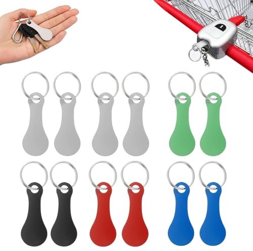 AUGTYRLV 12 Jetons Caddie Acier Inoxydable avec Porte-clés 5 Couleurs