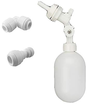 PureSec 3/8&1/4 inch RO Tubing Used Plastic Float Valve Shut Off Float Ball Float Switch to Auto-Fill Water Stock Tank,Bucket, Livestock Pool,Cattle Trough, Aquariums, Aquaculture, Water Reservoir