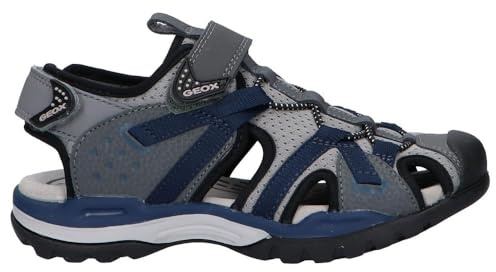 Geox J Borealis Boy B, Sandalias con Punta Cerrada Niños, Gris Dk Grey Navy, 27 EU