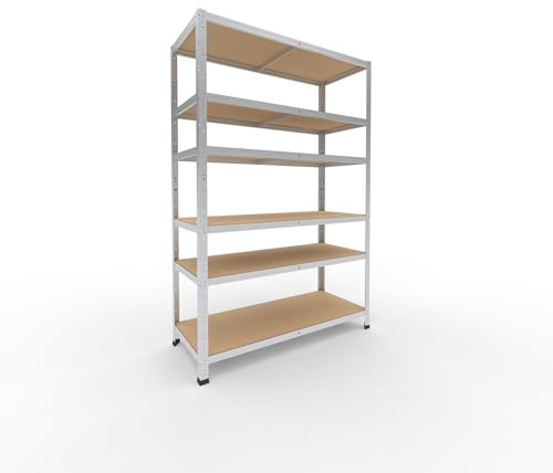 shelfplaza Home 180x120x50cm Schwerlastregal verzinkt mit 6 Böden x 145kg | Kellerregal · Lagerregal · Metallregal · Regale für Kellerraum · Steckregal · Abstellraum Regal