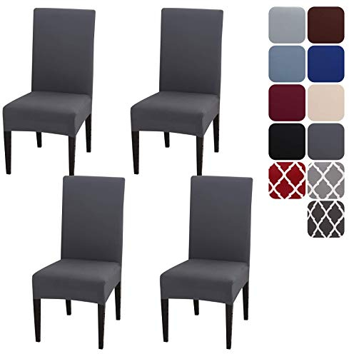 Aisprts Stuhlhussen 4er Set Stretch Stuhlhussen für Esszimmerstühle, Abnehmbarer Waschbarer Stühle Schutz Dekoration Stuhlbezug für Haus, Küche, Hotel, Restaurant, Bankett, Hochzeit, Party