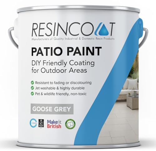 Resincoat UV and Weather Resistant Outdoor Patio Paint - Matte Finish for Concrete Slabs & Flags - Direct from UK Manufacturer - Goose Grey, 5KG