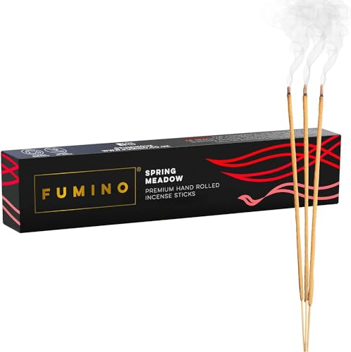 Fumino Incenso Bastoncini Freschi Fatti a Mano Fragranza Prato Primaverile - Incensi Naturali - 1 Scatola, 14 Bastoncini (15g) - Masala, Agarbatti Profumati Rilassanti per Meditazione
