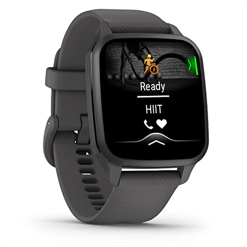 Garmin Venu Sq 2 GPS 40mm Smartwatch, AMOLED Touchscreen, All-day Health Monitoring and Fitness Features, Sports Apps and More, Square Design watch, up to 11 days battery life, Shadow Grey