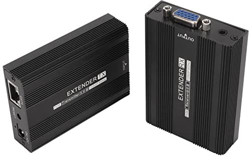 Extendeur VGA, Câble Ethernet RJ45, Rallonge de Câble Réseau VGA 150M, Récepteur émetteur VGA 1080P 60HZ pour Moniteur de Projecteur D'ordinateur Portable, 65.6ft