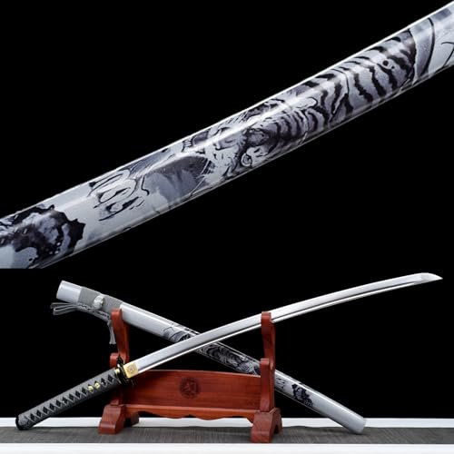 LQSMX sword 103cm Samuraischwert Sharp Katana Handgeschmiedeter Federstahl ，Sammlungen, Geschenke, Halloween, Rollenspiele, Kampfsportübungen
