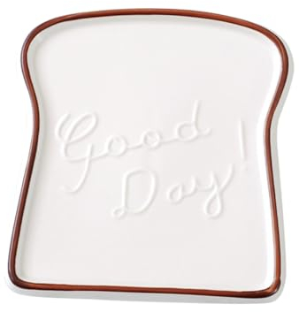 MAGICLULU Piatto in a Forma Toast Vassoio Per Alimenti in Porcellana Lavabile in Lavastoviglie Per Colazione e Dessert 30 Cm