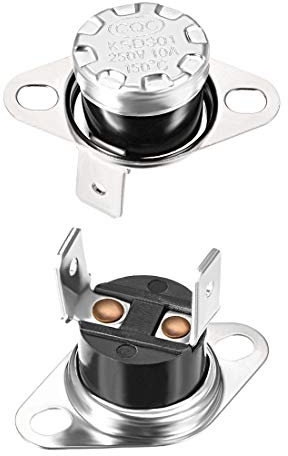 ICOBES KSD301 Thermostat, 150 °C/302 °F, 10 A, NC, Verstellbarer Druckscheiben-Temperaturschalter for Mikrowelle, Kaffeemaschine, 2 Stück