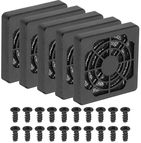PATIKIL 40mm Fan Grill with Screws, 5 Pack ABS Resin Frame Ventilator Grill Protector Mesh Dustproof Case Cover for Computer PC, Black