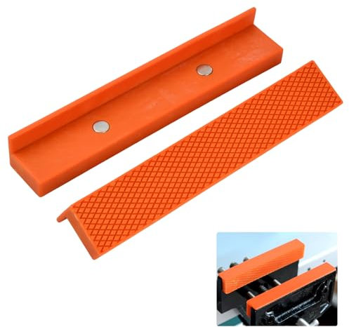 Confezione da 2 cuscinetti magnetici morbidi per morsa da banco multi-scanalatura, protezioni per ganasce da 153 mm, adatte a un'ampia gamma di morse/morse e blocchi