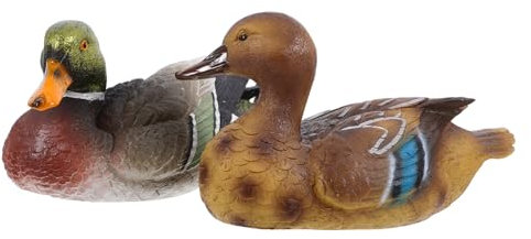 IMIKEYA 2 Piezas Adornos De Pato Mandarín Realista Estatua De Pato para Jardín Flotante para Estanque Piscina y Exterior De Resina