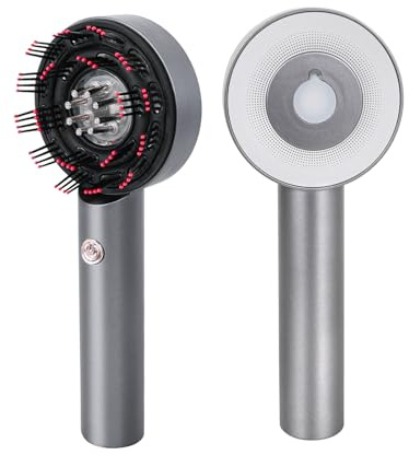Kopfhaut-Massagebürste, Upgrade Rotes, blaues Licht, elektrisches Kopfhautmassagegerät, wasserdicht, 1500 mAh, schnurlose Kopfhautmassagebürste, Ölapplikator mit 3 Massagemodi (Grau)
