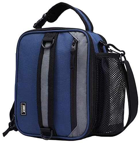 MIER Expandable Lunch Bag with Detachable Shoulder Strap, Blue, 6-9L