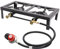 Fornello da campeggio a doppio bruciatore a gas, 8000 W, doppio bruciatore a gas propano con interfaccia da 3/8 con regolazione della pressione da 0 a 10 PSI, fornello portatile per esterni, tubo da