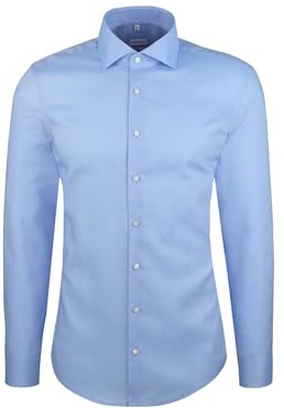 Silkesdekal 845384, extra slim fit långärmad affärsskjorta, 43, blå, 43