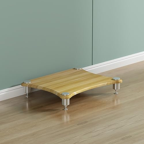 AV-Medienständer, Audio-Regal, Rack-Audio-Tower, Aufbewahrungsschrank für Medien-Stereo-Plattenspielerkonsolen, Gaming-Regale, Audio-Video-Regale, Eck-Entertainment-Center (Hellbraun, 60 x 4