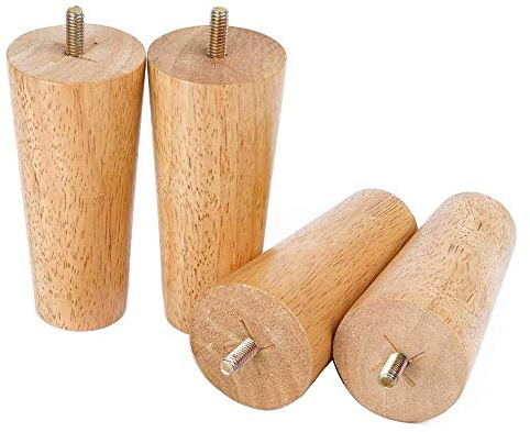 TENVORA MöBelfüßE Holz,MöBelfüßE 12 cm Massivholz-Möbel-Sofa-Beine-Set, M8-Bolzen, Eiche, konisch, Ersatz for Sofa, Bank, Stuhl, Couchtisch, Schrankbeine, 4er-Set(Style 1)